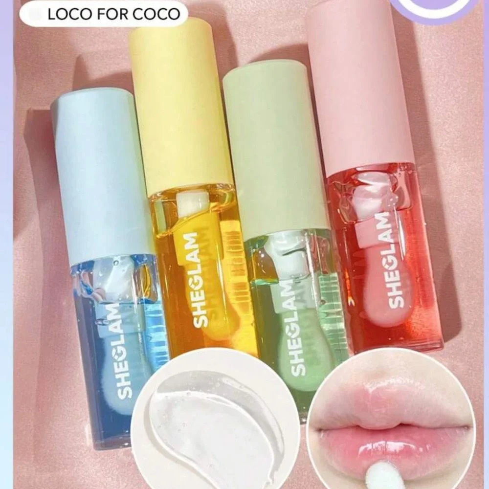 SHEGLAM Jelly Wow Hydrating Lip Oil-Loco Coco  Moisturizing Clear Gloss Plumping